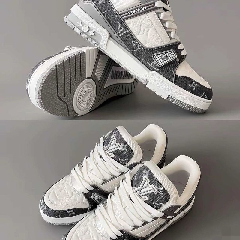 Louis Vuitton Louis Vuitton Low-Top Trainer in Gray and White 0079 Size US 6.5 / EU 39-40 - 6 Thumbnail