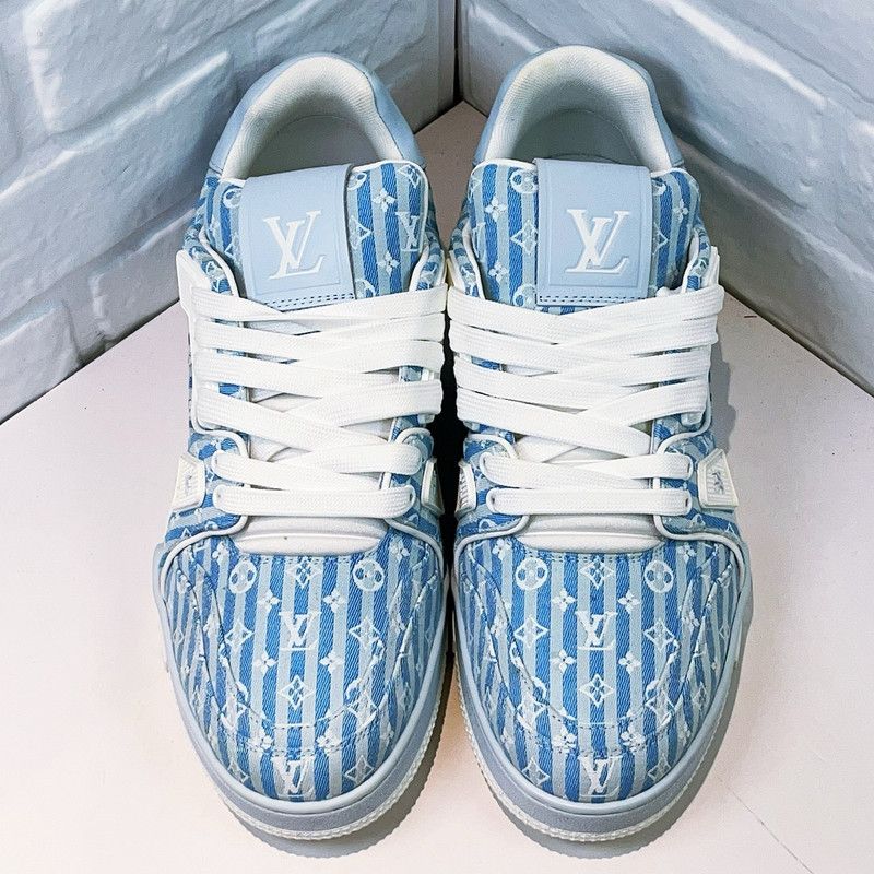 Louis Vuitton Louis Vuitton Blue Trainer Fashion Sneakers 0079 Size US 9.5 / EU 42-43 - 2 Thumbnail