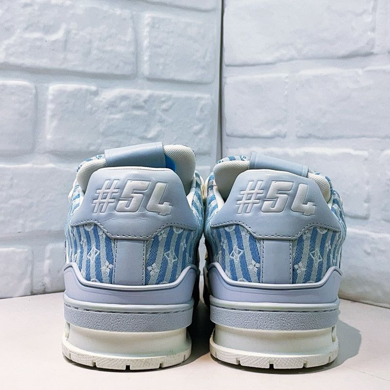 Louis Vuitton Louis Vuitton Blue Trainer Fashion Sneakers 0079 Size US 9.5 / EU 42-43 - 3 Thumbnail