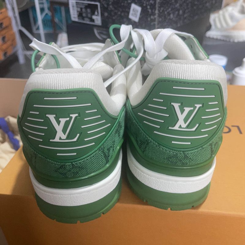 Louis Vuitton Louis Vuitton Green & White Trainer Sneakers for Men 0079 Size US 10.5 / EU 43-44 - 3 Thumbnail