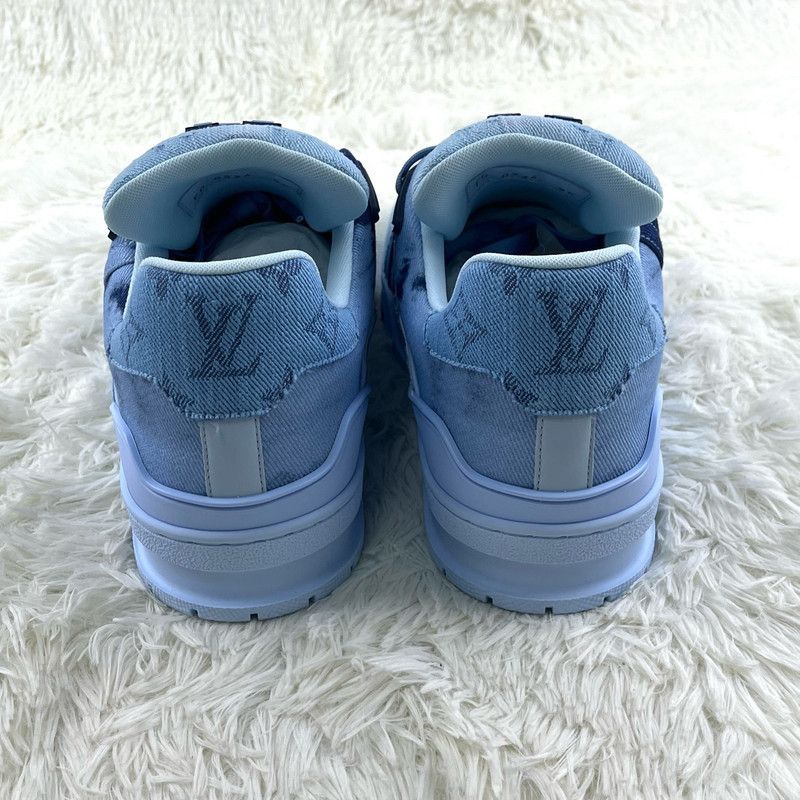 Louis Vuitton Louis Vuitton Denim Blue Trainer Sneakers for Men 0079 Size US 10.5 / EU 43-44 - 3 Thumbnail