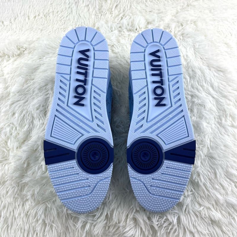 Louis Vuitton Louis Vuitton Denim Blue Trainer Sneakers for Men 0079 Size US 10.5 / EU 43-44 - 6 Thumbnail