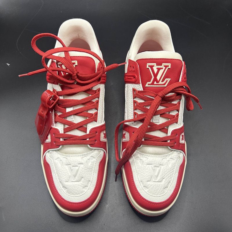 Louis Vuitton Louis Vuitton Red Trainer Sneakers for Men 0079 Size US 9.5 / EU 42-43 - 2 Thumbnail