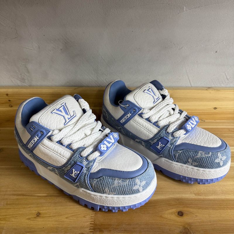Louis Vuitton Louis Vuitton Trainer Maxi Low Top Sneakers Blue 0079 Size US 7.5 / EU 40-41 - 6 Thumbnail