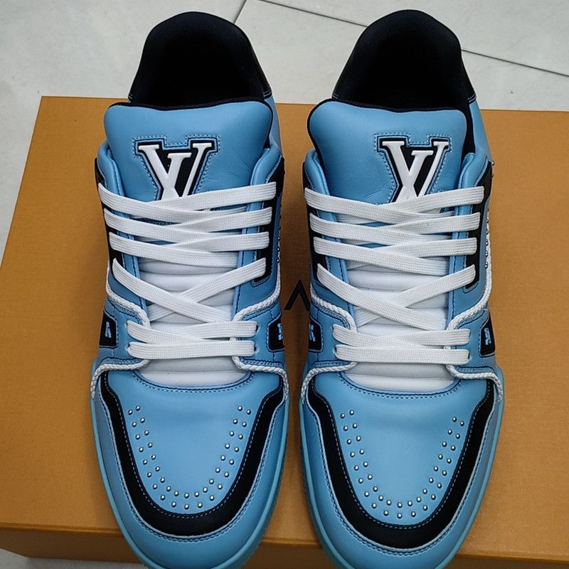 Louis Vuitton Louis Vuitton Blue Black Trainer Low Top Sneakers 0079 Size US 8 / EU 41 - 2 Thumbnail