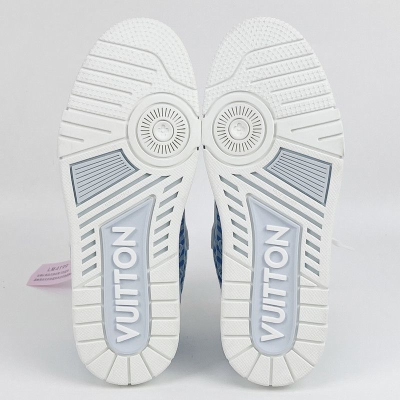 Louis Vuitton Louis Vuitton Blue and White Printed Low-Top Sneakers 0079 Size US 6.5 / EU 39-40 - 6 Thumbnail