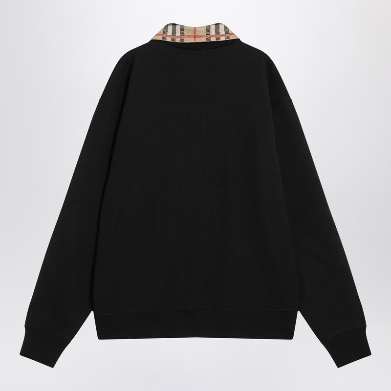 Burberry Half-Zip Sweatshirt Black In Cotton