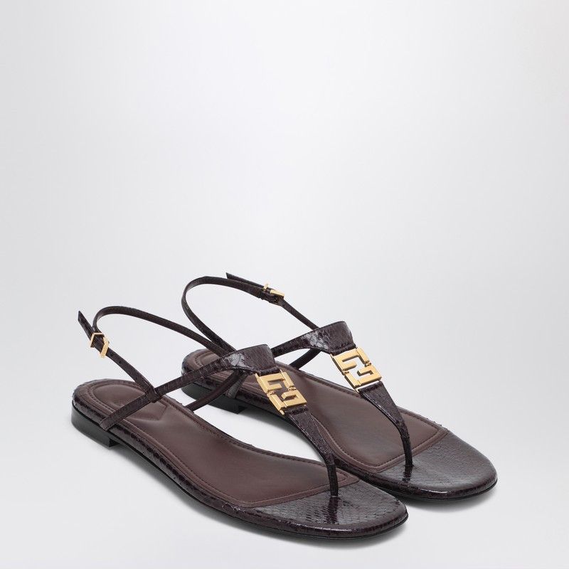 Fendi Fendi Fendi Ffold Dark Purple Sandal Size US 7 / IT 37 - 2 Thumbnail