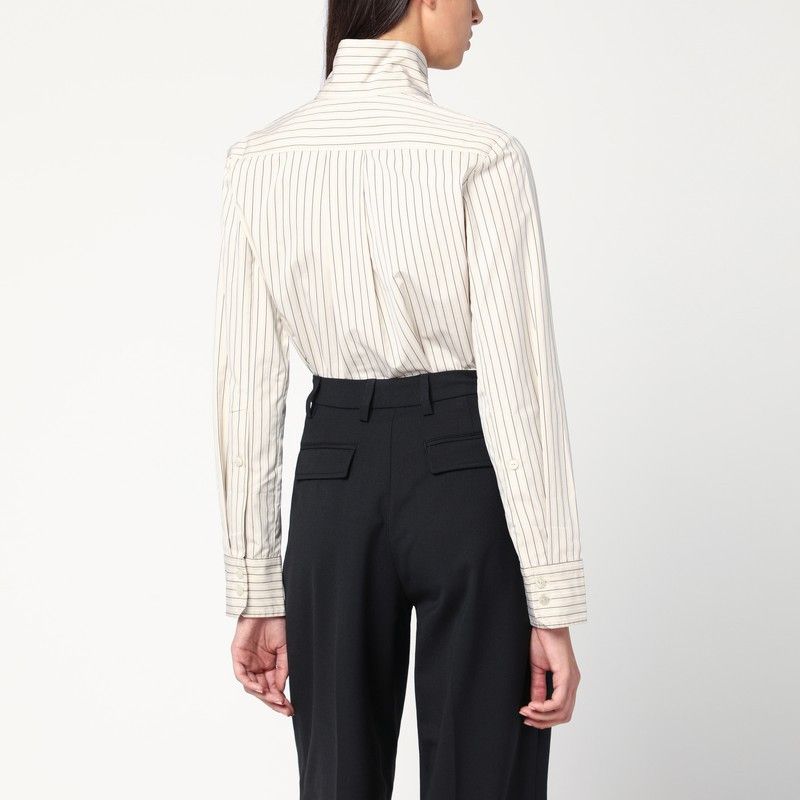 Patou Patou Striped Shirt With Scarf Collar Size M / US 6-8 / IT 42-44 - 2 Thumbnail
