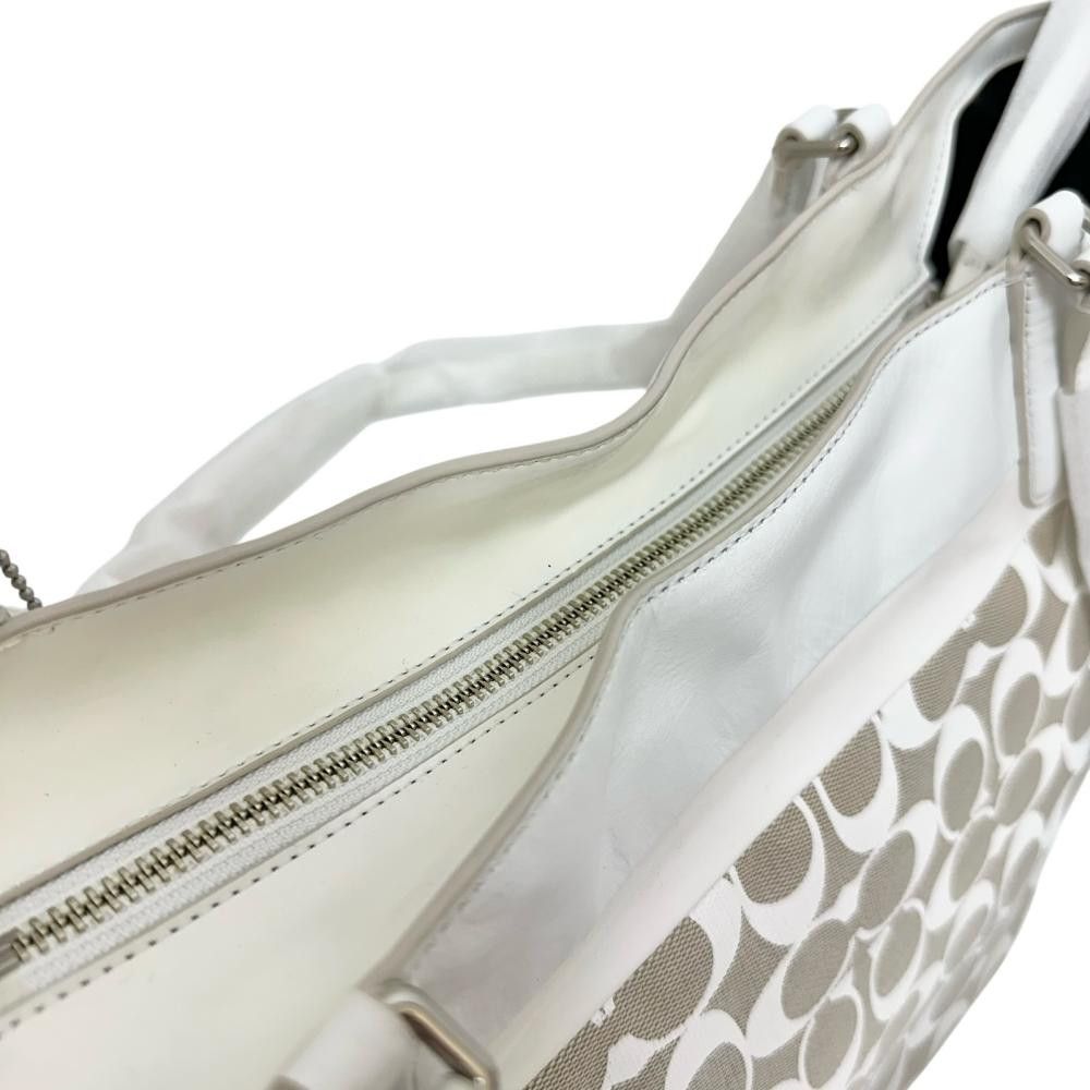 Coach Coach Coach Signature Canvas Patent Leather Tote Bag Canvas Tote Bag 29423 Size ONE SIZE - 6 Thumbnail