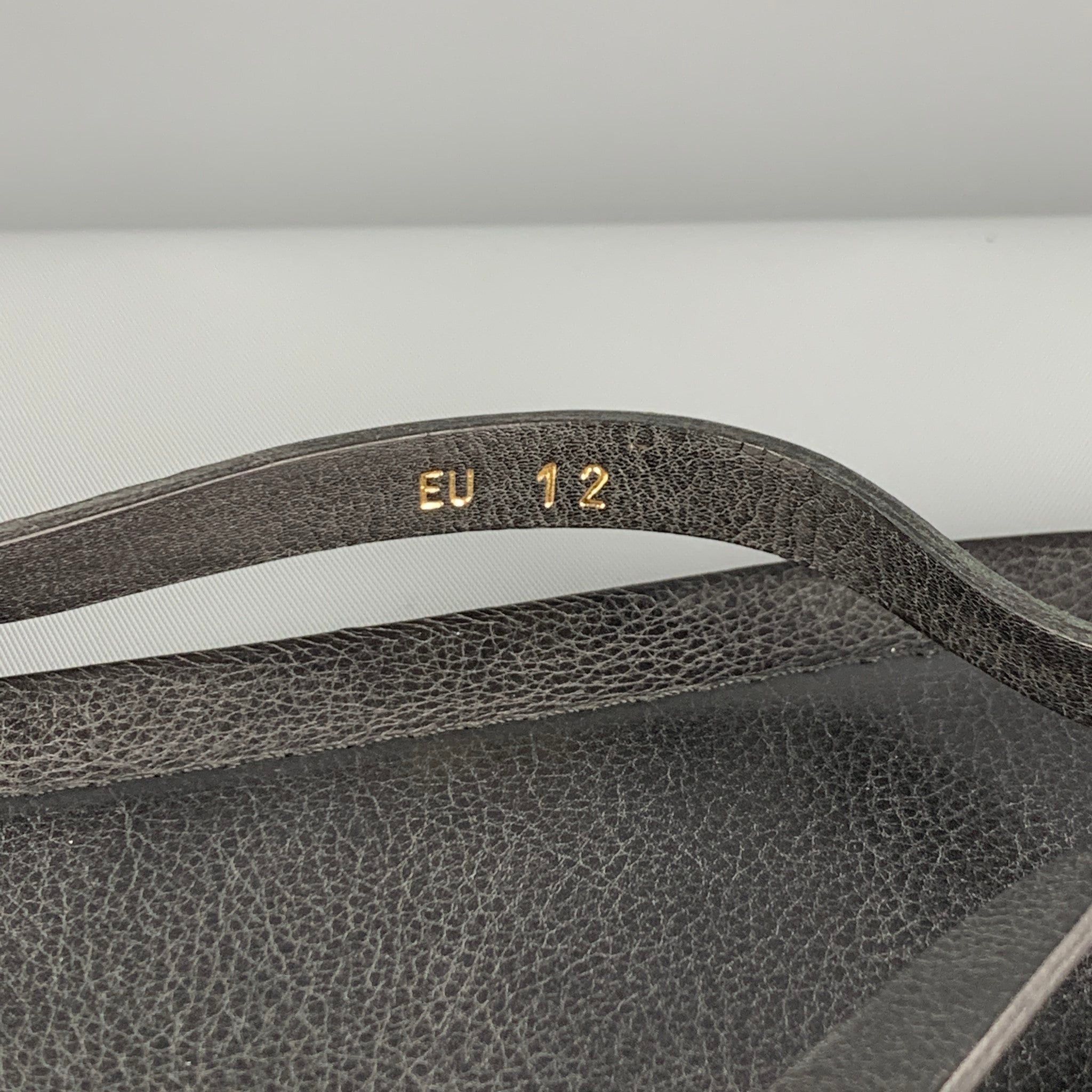 Brioni Brioni US13 Black Leather Thong Sandals Size US 13 / EU 46 - 5 Thumbnail