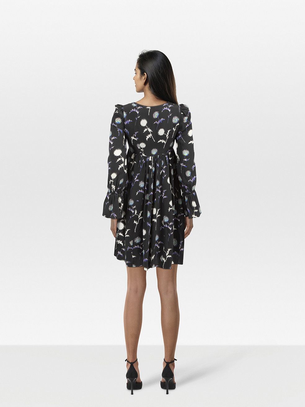 Kenzo Dandelion Print Silk Dress Size XS / US 0-2 / IT 36-38 - 2 Thumbnail