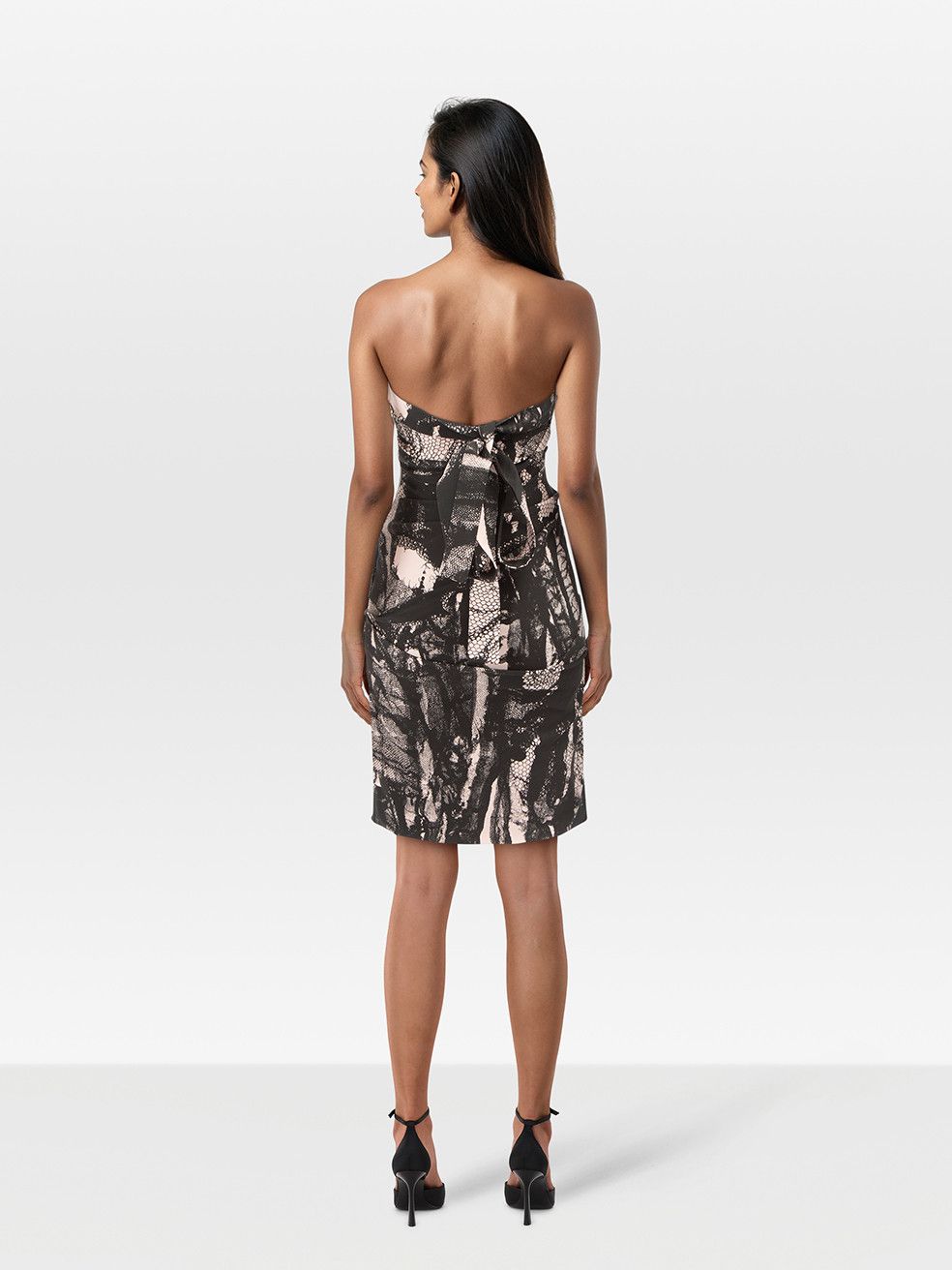 Preen by Thornton Bregrazzi Lace Print Strapless Strap Dress Size XS / US 0-2 / IT 36-38 - 2 Thumbnail