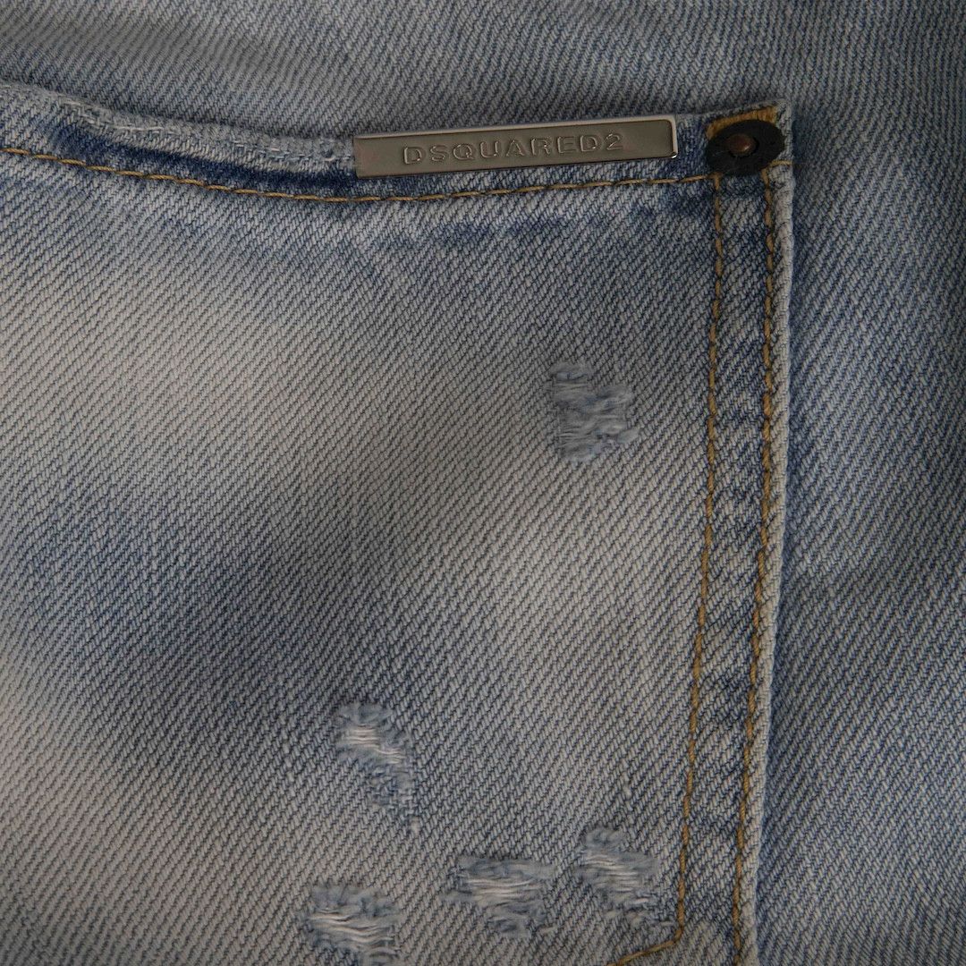 Dsquared2 Light Blue Distressed Skinny Jeans Size 28" / US 6 / IT 42 - 3 Thumbnail