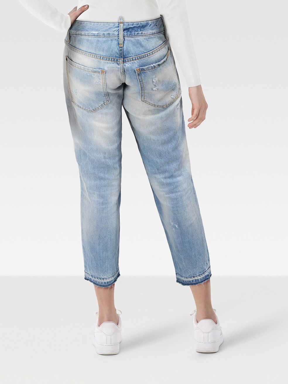 Dsquared2 Light Blue Distressed Skinny Jeans Size 28" / US 6 / IT 42 - 2 Thumbnail