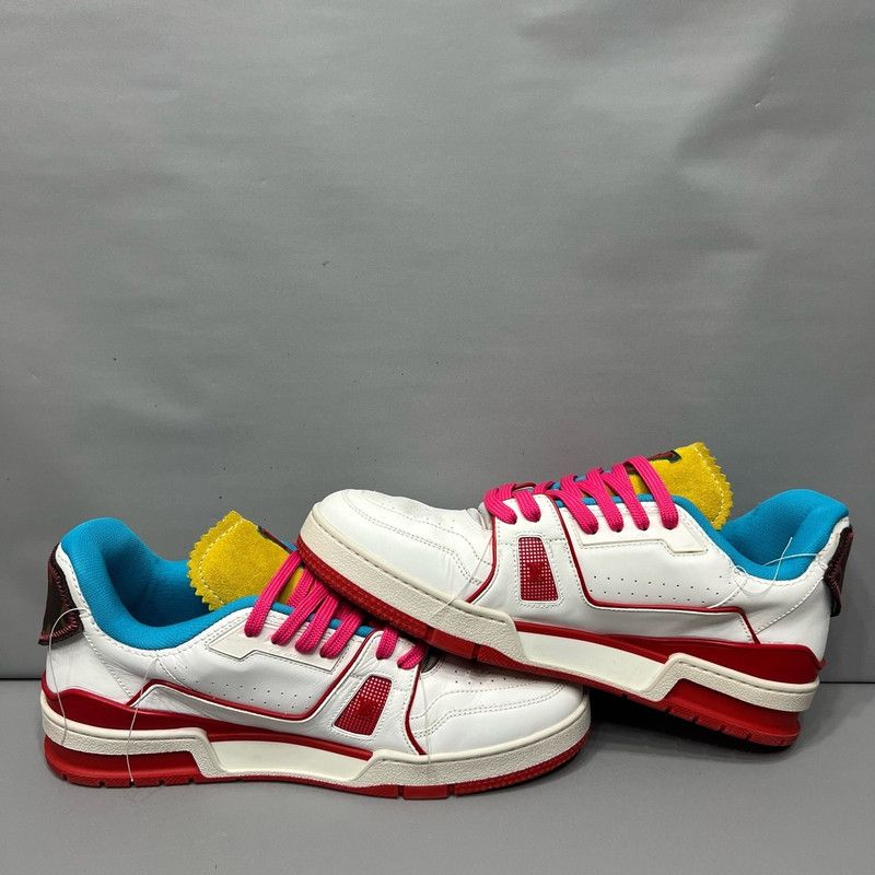 Louis Vuitton Louis Vuitton Trainer Upcycling White Red Sneakers 0079 Size US 8 / EU 41 - 2 Thumbnail