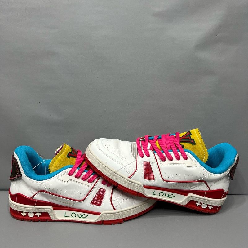 Louis Vuitton Louis Vuitton Trainer Upcycling White Red Sneakers 0079 Size US 8 / EU 41 - 3 Thumbnail