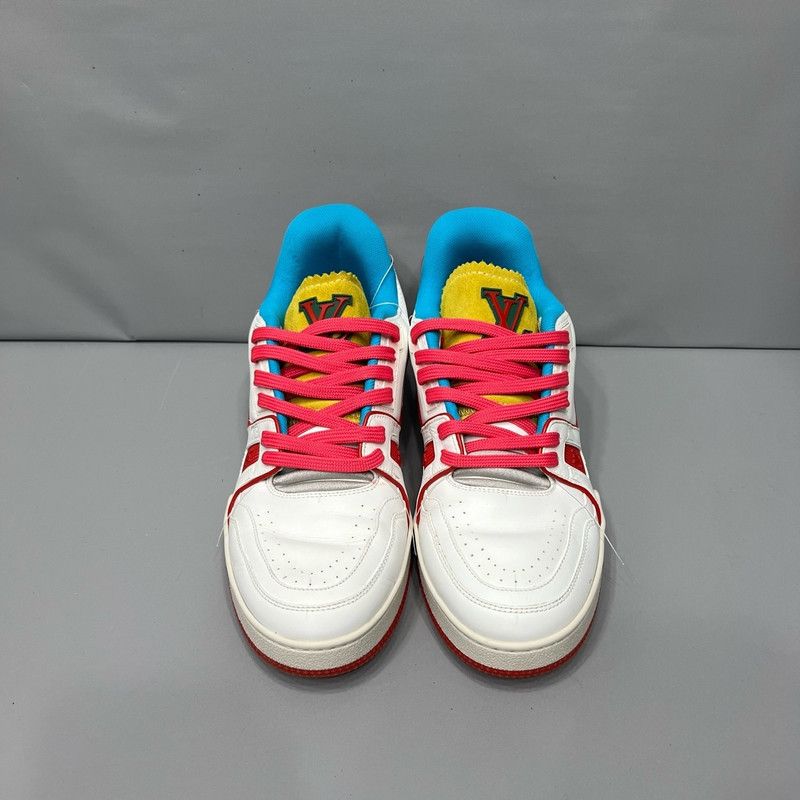 Louis Vuitton Louis Vuitton Trainer Upcycling White Red Sneakers 0079 Size US 8 / EU 41 - 4 Thumbnail