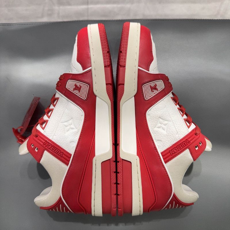 Louis Vuitton Louis Vuitton Fashion Trainer Red Leather Sneakers 0079 Size US 8 / EU 41 - 7 Thumbnail