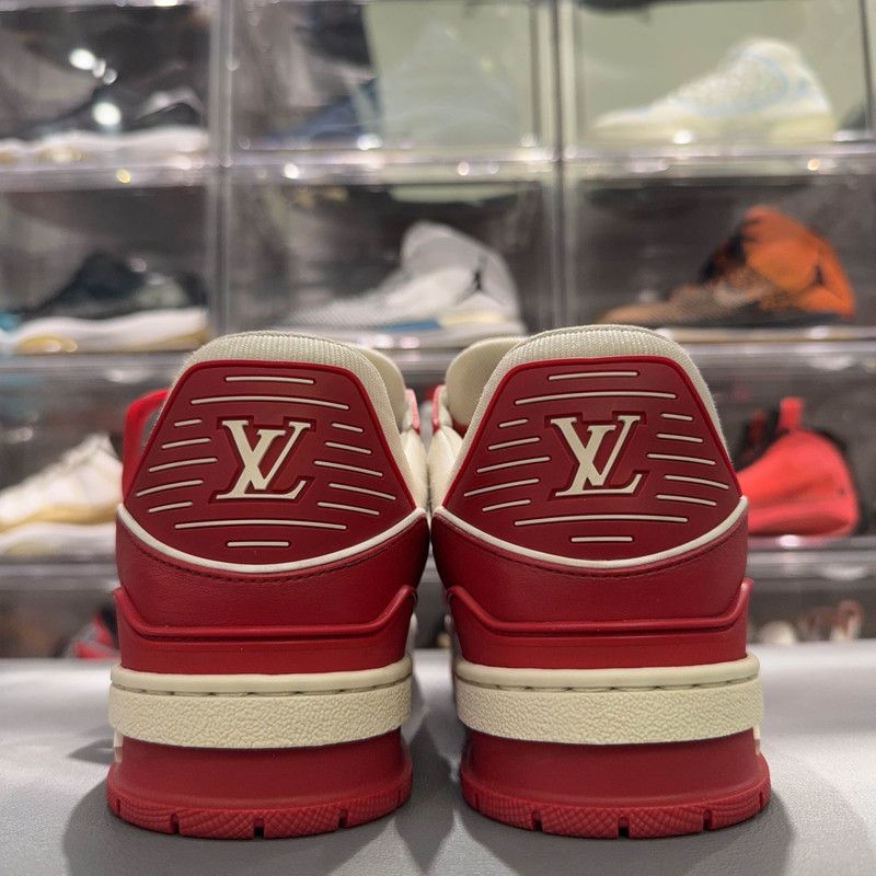 Louis Vuitton Louis Vuitton Fashion Trainer Red Leather Sneakers 0079 Size US 8 / EU 41 - 3 Thumbnail