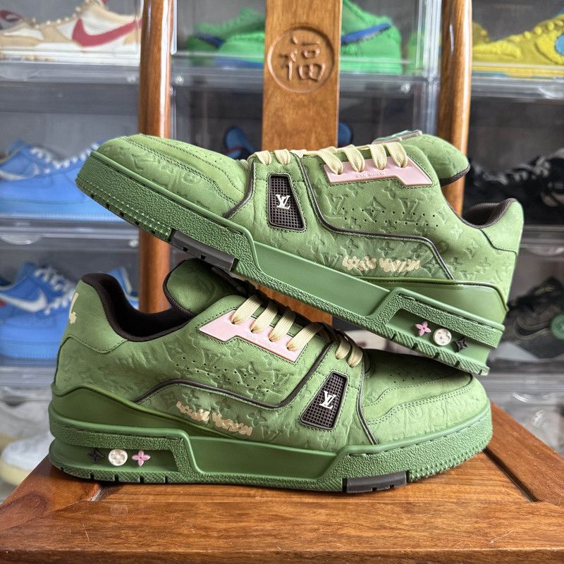 Louis Vuitton Tyler x Louis Vuitton Green Trainer Sneakers 0079 Size US 8 / EU 41 - 7 Thumbnail