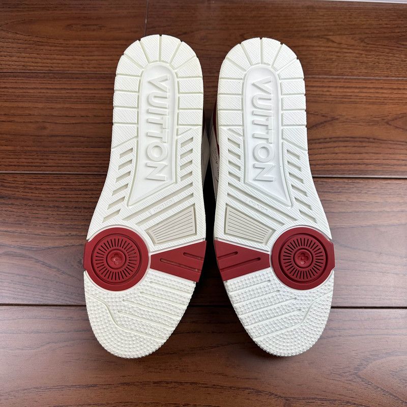 Louis Vuitton Louis Vuitton Red and White Trainer Fashion Sneakers 0079 Size US 9 / EU 42 - 4 Thumbnail