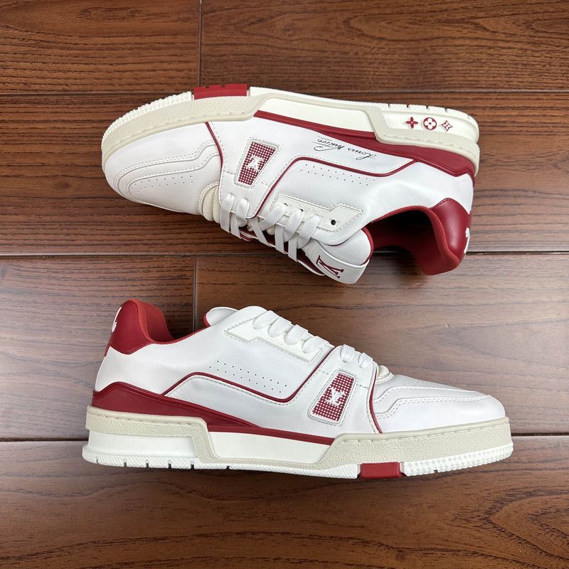 Louis Vuitton Louis Vuitton Red and White Trainer Fashion Sneakers 0079 Size US 9 / EU 42 - 10 Thumbnail