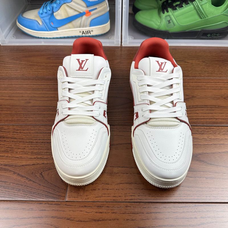 Louis Vuitton Louis Vuitton Red and White Trainer Fashion Sneakers 0079 Size US 9 / EU 42 - 2 Thumbnail