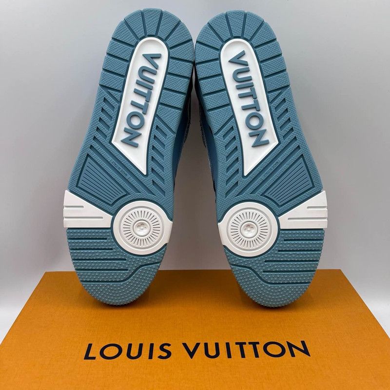 Louis Vuitton Louis Vuitton Blue and Black Low Top Trainers 0079 Size US 8 / EU 41 - 4 Thumbnail