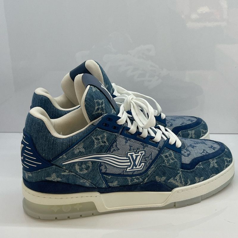 Louis Vuitton Louis Vuitton Vintage Denim Trainer Sneakers for Men 0079 Size US 8.5 / EU 41-42 - 4 Thumbnail