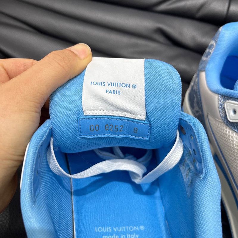 Louis Vuitton Louis Vuitton Trainer Low-top Sneakers in Blue and White 0079 Size US 8.5 / EU 41-42 - 5 Thumbnail