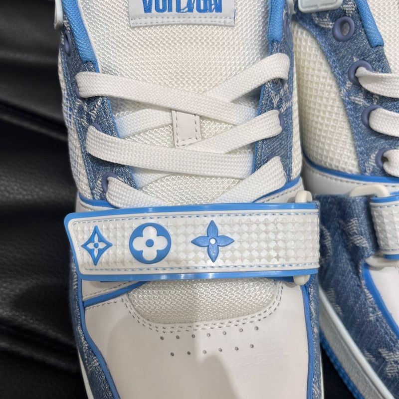 Louis Vuitton Louis Vuitton Trainer Low-top Sneakers in Blue and White 0079 Size US 8.5 / EU 41-42 - 9 Thumbnail