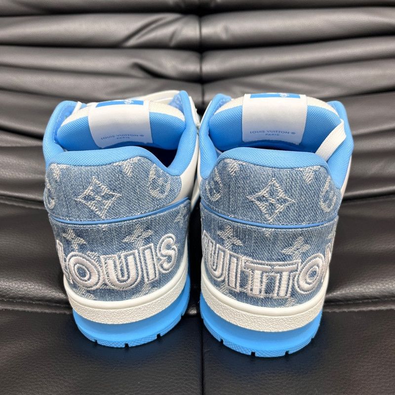 Louis Vuitton Louis Vuitton Trainer Low-top Sneakers in Blue and White 0079 Size US 8.5 / EU 41-42 - 3 Thumbnail