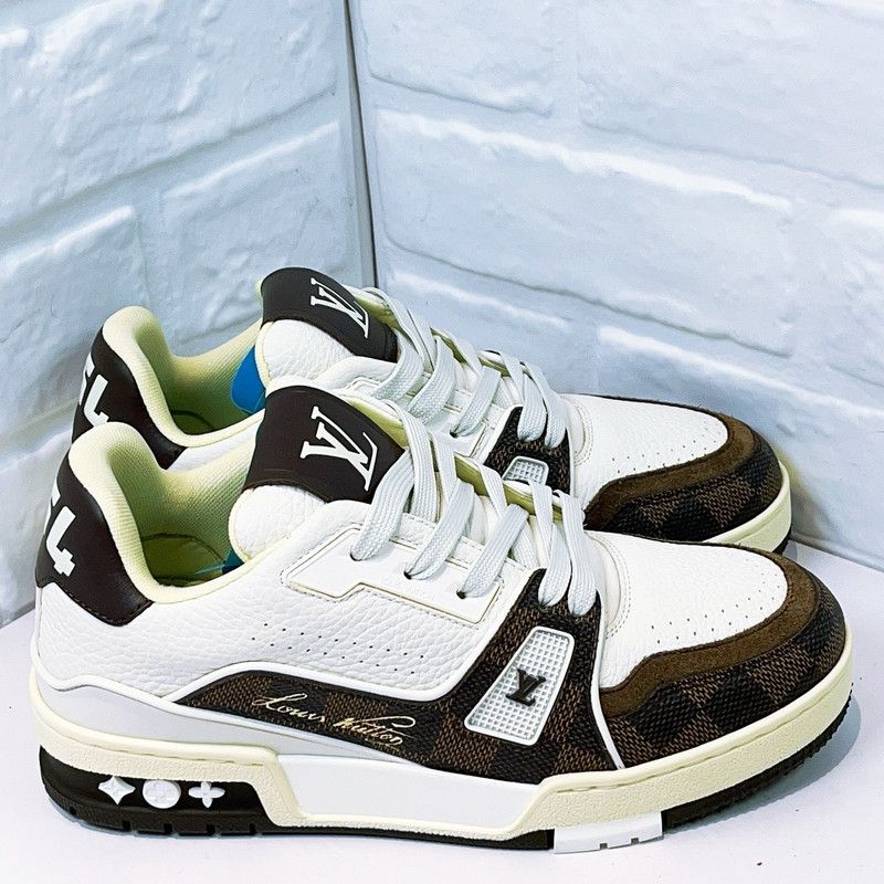 Louis Vuitton Louis Vuitton Trainer Low Top Sneakers in Brown 0079 Size US 5.5 / EU 38 - 3 Thumbnail