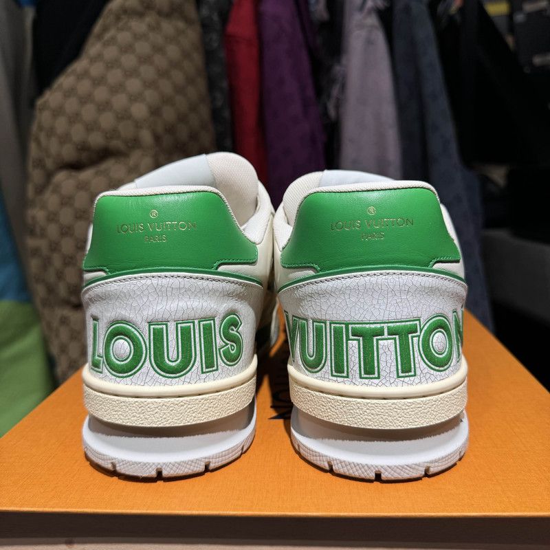 Louis Vuitton Louis Vuitton Vintage Trainer Sneakers in White and Green 0079 Size US 8 / EU 41 - 3 Thumbnail