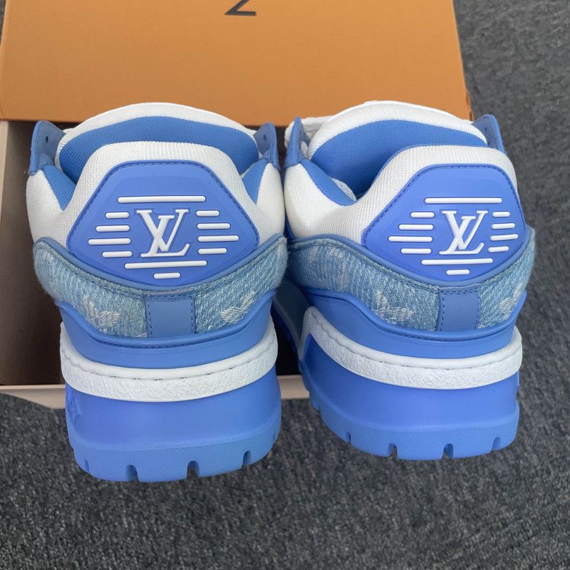 Louis Vuitton Louis Vuitton Trainer Maxi Blue and White Sneakers 0079 Size US 7.5 / EU 40-41 - 3 Thumbnail