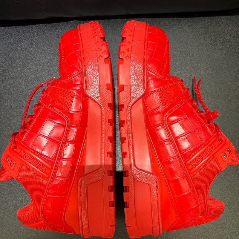 Louis Vuitton Louis Vuitton Trainer Maxi Red Crocodile Sneakers 0079 Size US 8 / EU 41 - 3 Thumbnail