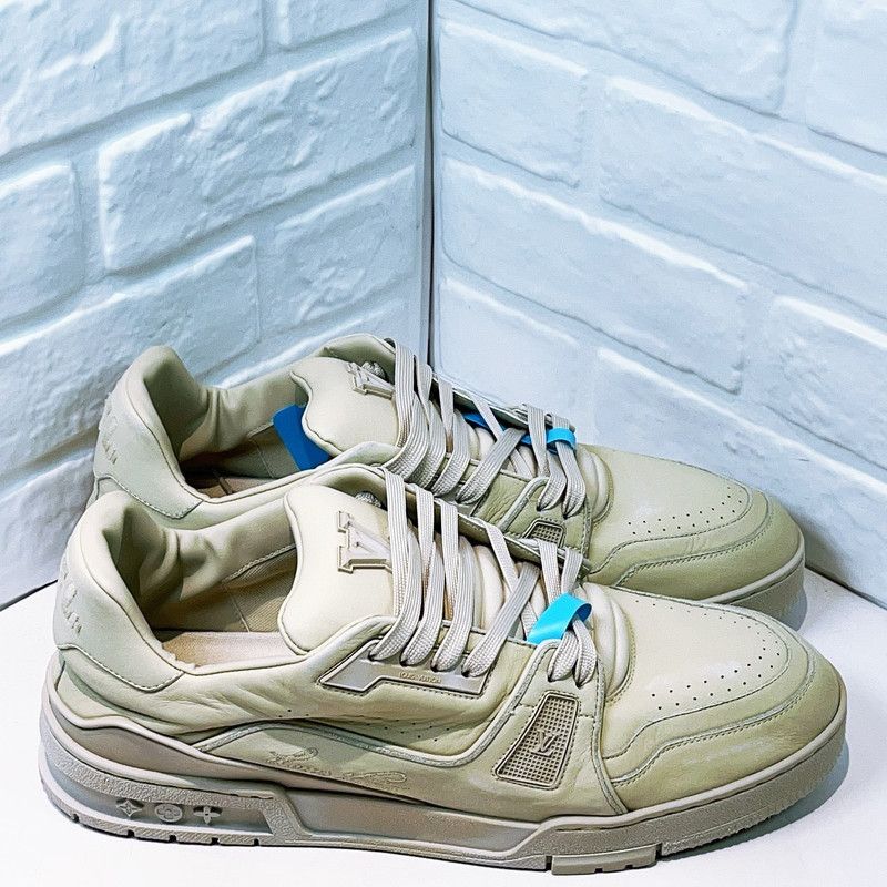Louis Vuitton Louis Vuitton Beige Low-Top Trainer Sneakers 0079 Size US 11 / EU 44 - 6 Thumbnail