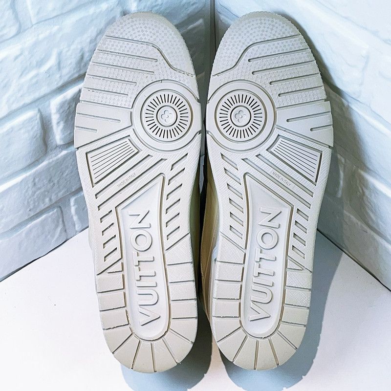 Louis Vuitton Louis Vuitton Beige Low-Top Trainer Sneakers 0079 Size US 11 / EU 44 - 4 Thumbnail