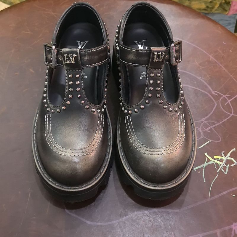 Louis Vuitton Louis Vuitton Checker Black Leather Casual Shoes 0079 Size US 9.5 / EU 42-43 - 2 Thumbnail