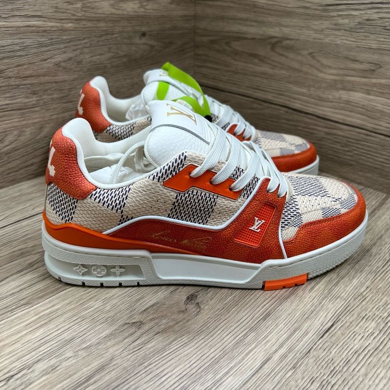 Louis Vuitton Louis Vuitton Orange Low-Top Trainer Sneakers 0079 Size US 7.5 / EU 40-41 - 4 Thumbnail