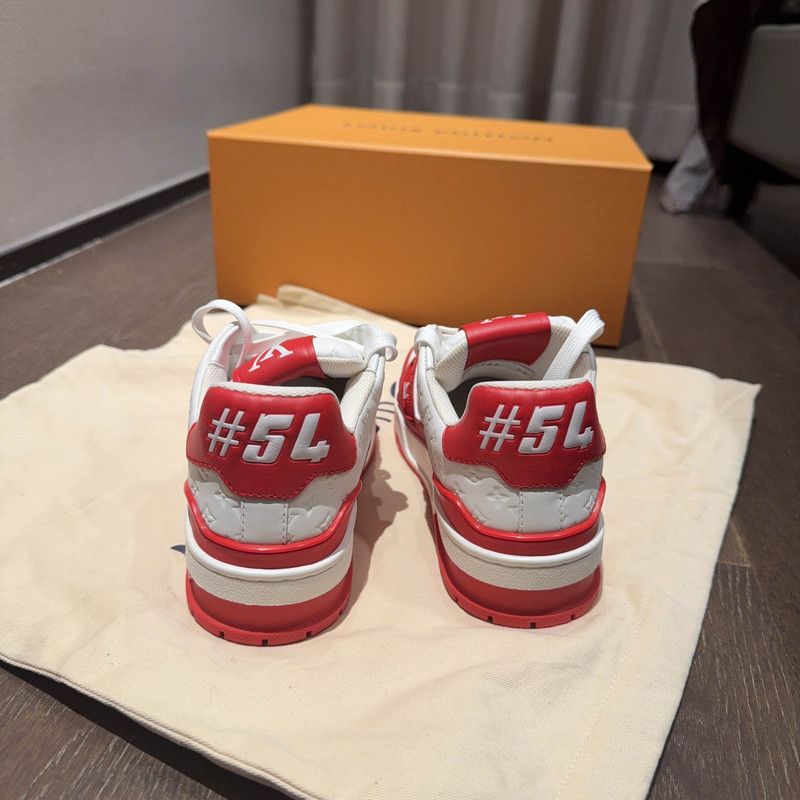 Louis Vuitton Louis Vuitton Trainer Low-Top White and Red Sneakers 0079 Size US 5.5 / EU 38 - 3 Thumbnail