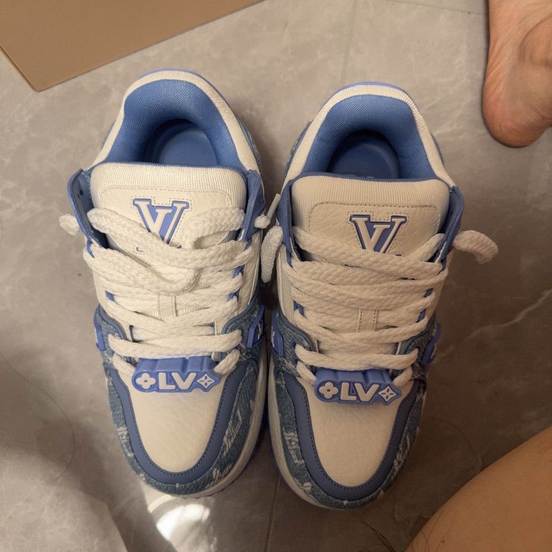 Louis Vuitton Louis Vuitton Trainer Maxi Blue and White Sneakers 0079 Size US 7.5 / EU 40-41 - 2 Thumbnail
