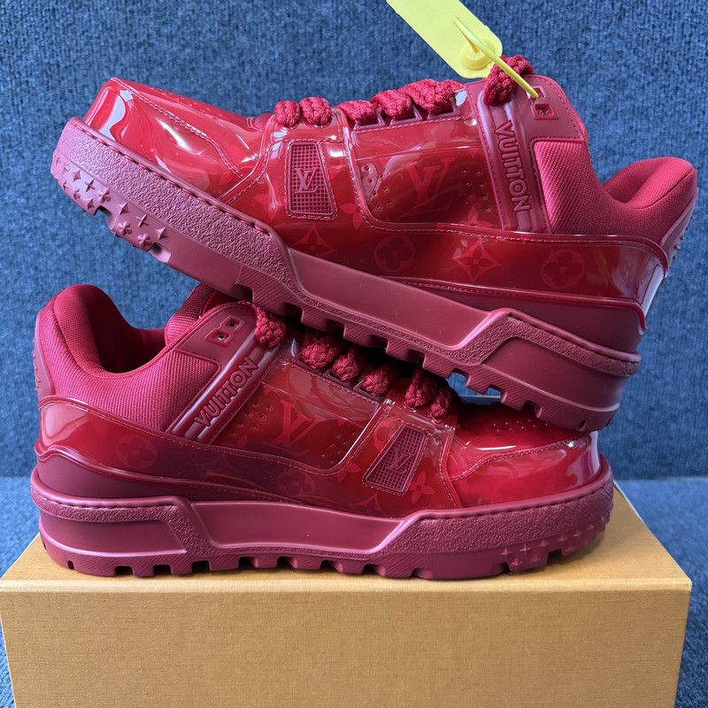 Louis Vuitton Louis Vuitton Red Trainer Maxi Sneakers for Men 0079 Size US 11 / EU 44 - 8 Thumbnail