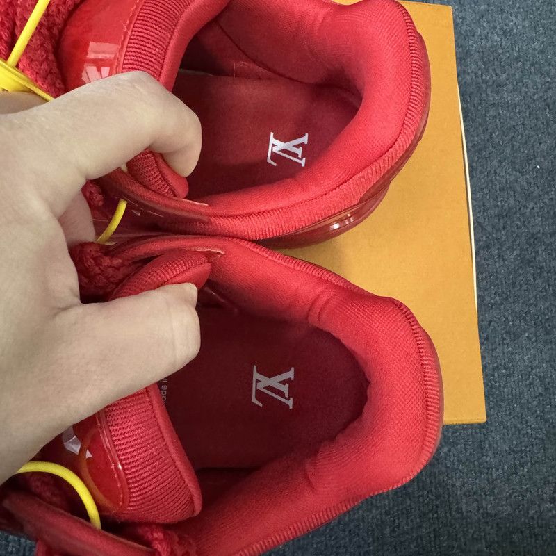 Louis Vuitton Louis Vuitton Red Trainer Maxi Sneakers for Men 0079 Size US 11 / EU 44 - 10 Thumbnail