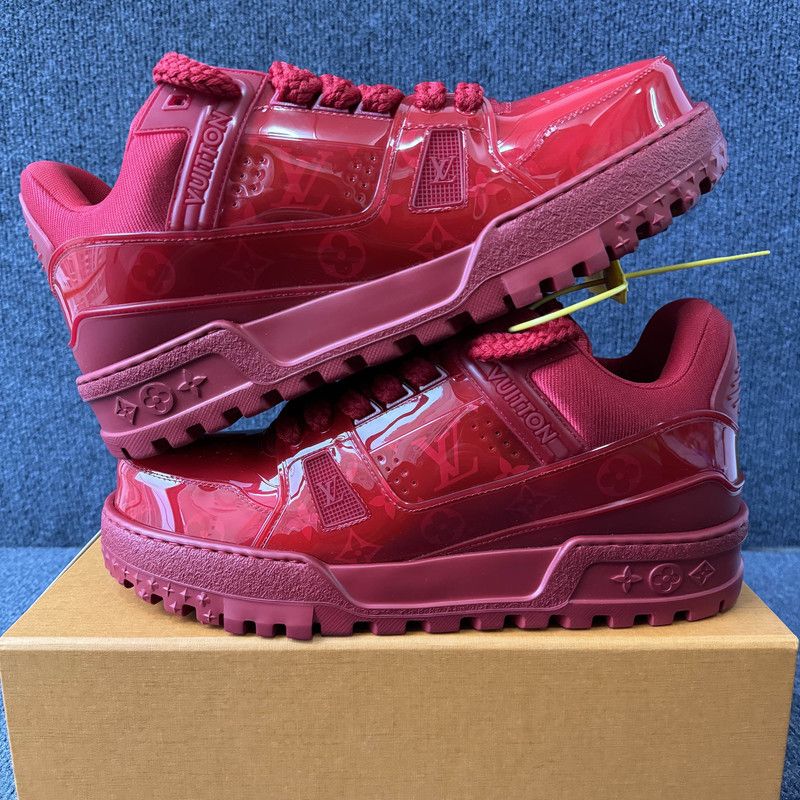 Louis Vuitton Louis Vuitton Red Trainer Maxi Sneakers for Men 0079 Size US 11 / EU 44 - 7 Thumbnail