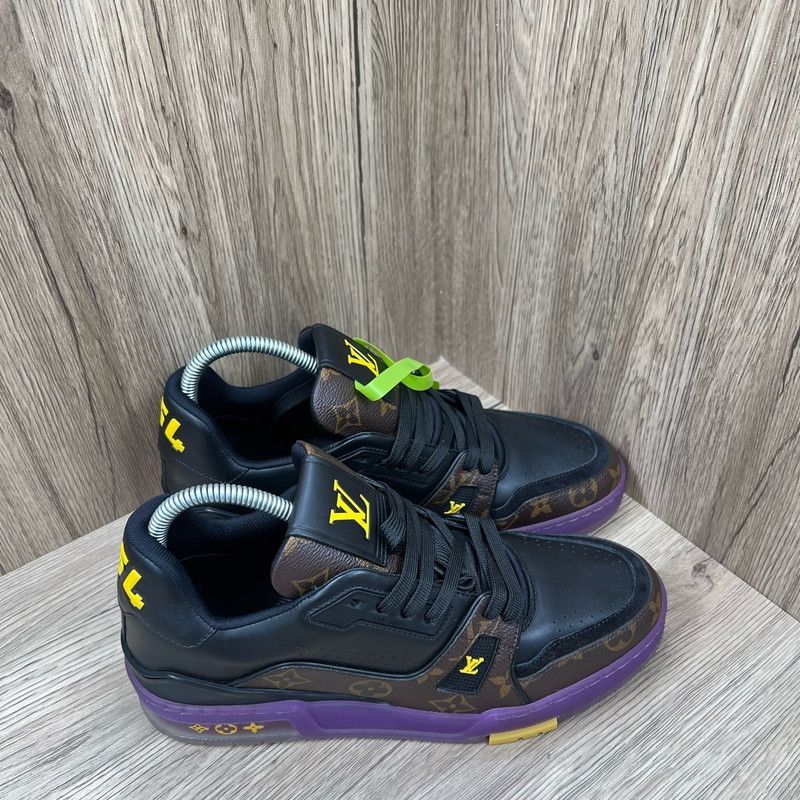 Louis Vuitton Louis Vuitton Trainer Casual Sneakers in Purple and Black 0079 Size US 8.5 / EU 41-42 - 4 Thumbnail