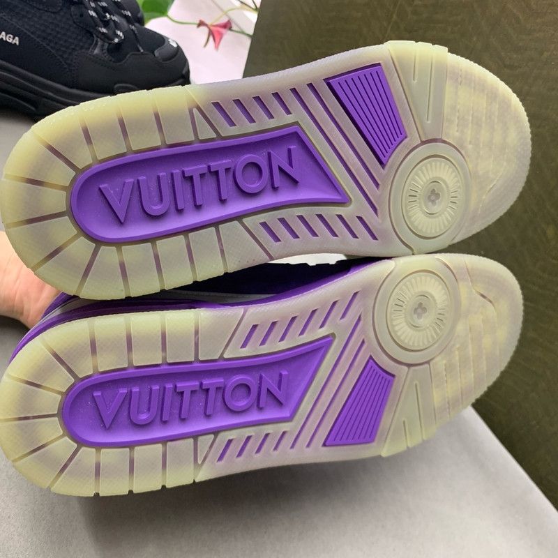 Louis Vuitton Louis Vuitton Purple High-Top Trainer Sneakers 0079 Size US 7 / EU 40 - 4 Thumbnail