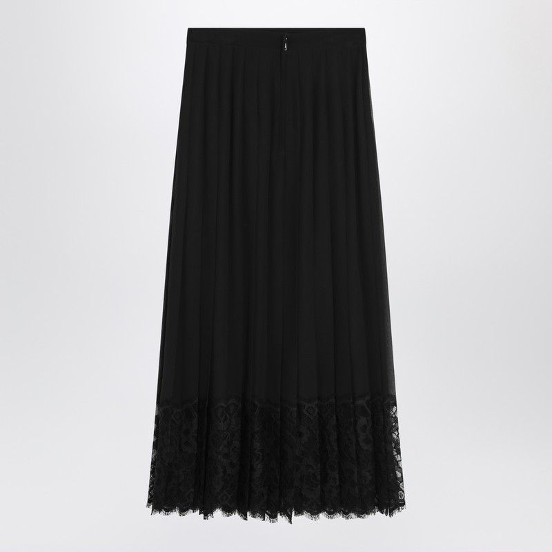Dolce & Gabbana Dolce&Gabbana Gonna Midi In Chiffon And Black Lace Size 27" / US 4 / IT 40 - 2 Thumbnail