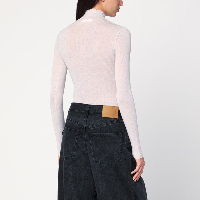 6397 6397 Ivory Semi-Sheer Turtleneck Size L / US 10 / IT 46 - 2 Thumbnail
